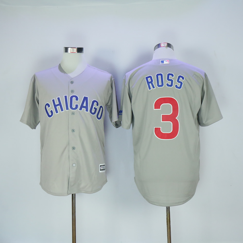 Men Chicago Cubs #3 Ross Grey MLB Jerseys->chicago cubs->MLB Jersey